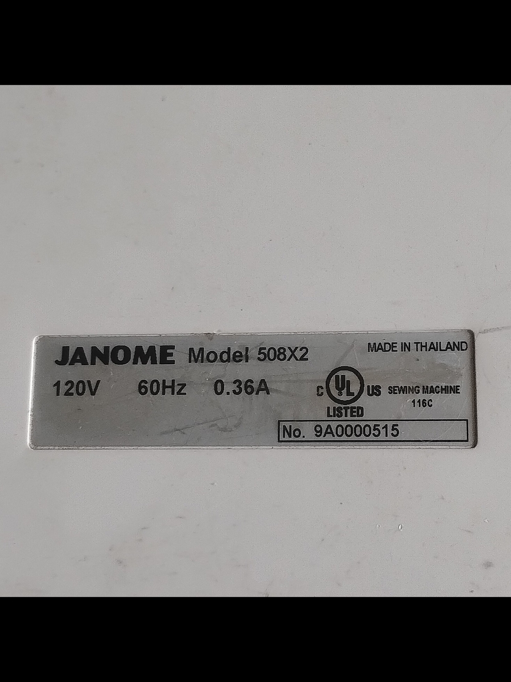Janome 508X2 White Sewing Machine, DOES NOT WORK! - Picture 2 of 4